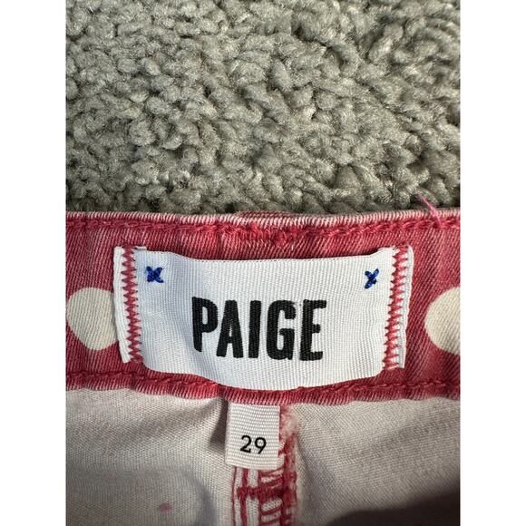 Paige Verdugo Ultra Skinny Jeans Womens 29 Red White Polka Dot Stretch Ladies - Picture 5 of 16